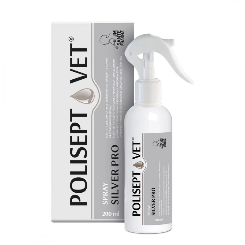 POLISEPT VET® SPRAY SILVER PRO – spray na rany dla psa i kota 200 ml
