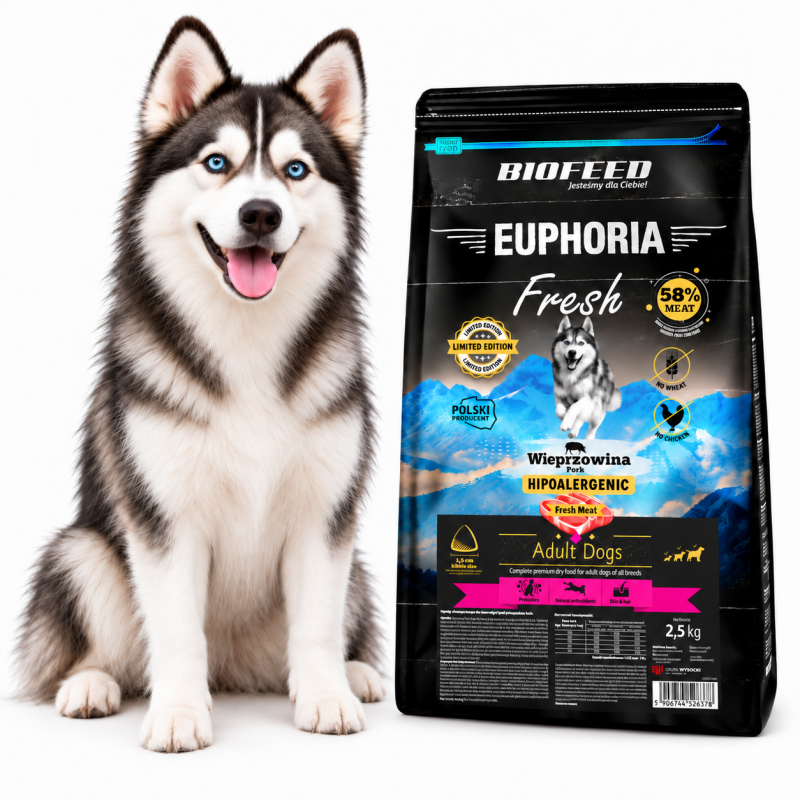 EUPHORIA Fresh Hypoallergenic Wieprzowina 2,5 kg – karma dla dorosłych psów