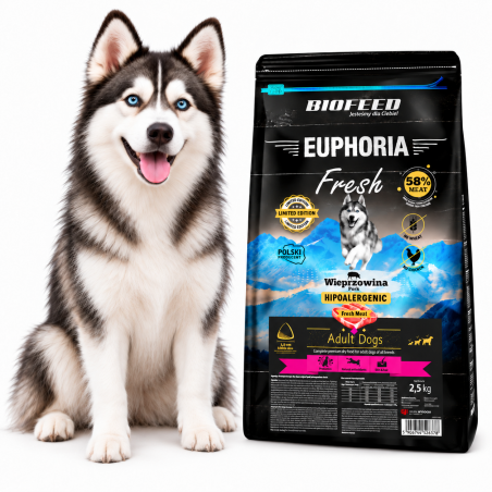 EUPHORIA Fresh Hypoallergenic Wieprzowina 2,5 kg – karma dla dorosłych psów