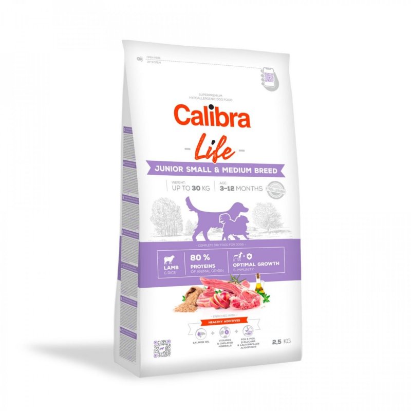 Calibra Dog Life Junior Small & Medium Lamb 2,5 kg