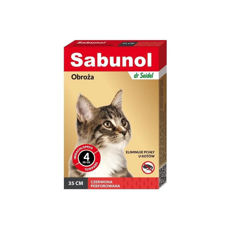 Sabunol obroża dla kota czerwona 35 cm