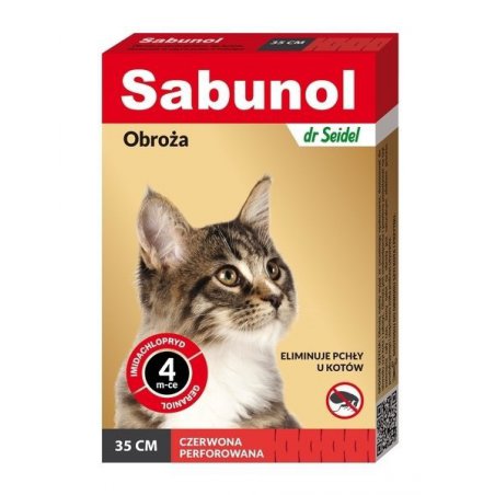 Sabunol obroża dla kota czerwona 35 cm