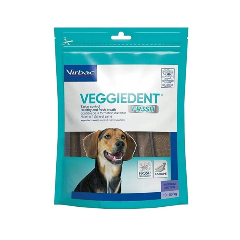 Virbac VeggieDent Fresh M Psy 10-30 kg 15 szt.