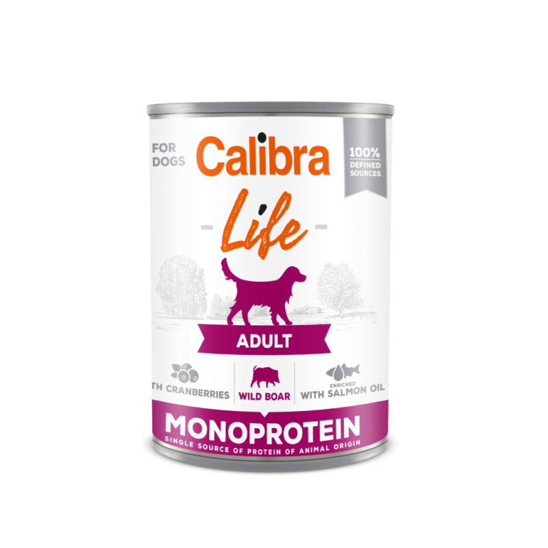 Calibra Dog Life Adult Monoprotein Wild Boar with Cranberries 400g