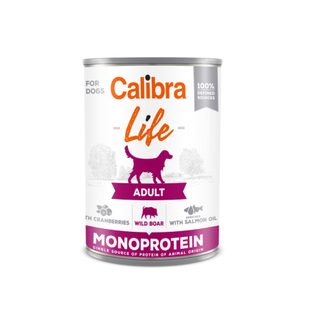 Calibra Dog Life Adult Monoprotein Wild Boar with Cranberries 400g