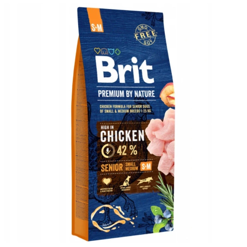 BRIT Premium by Nature Chicken Senior Small and Medium Breed 15 kg