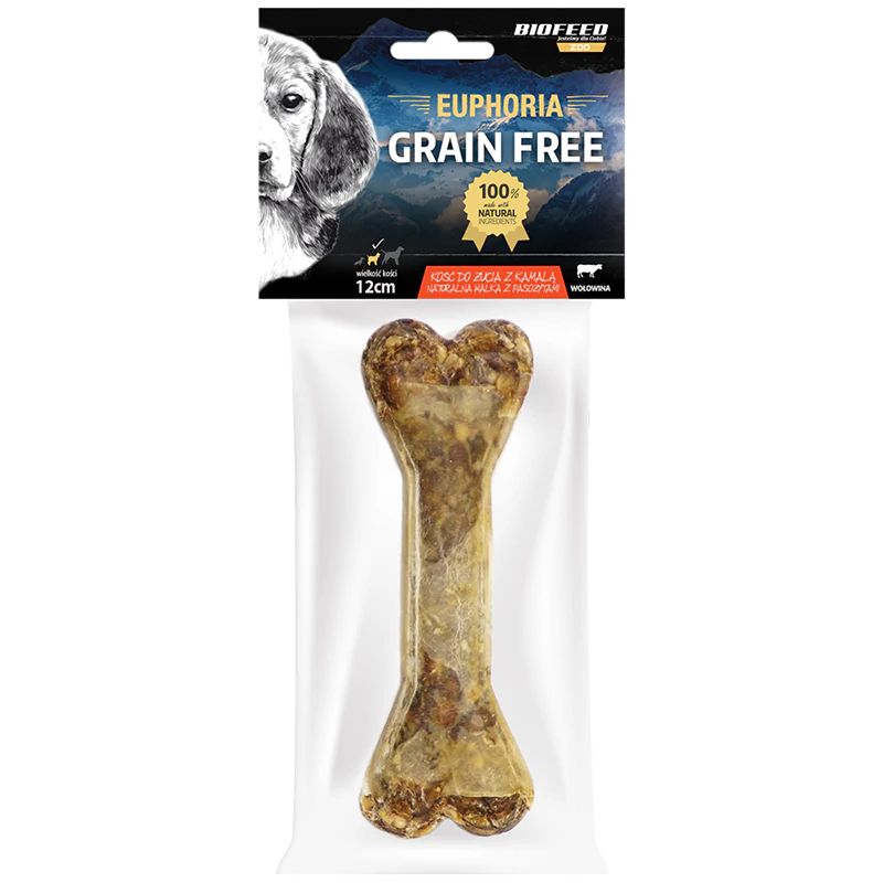 Kość dla psa z kamalą 12cm (przeciw pasożytom)
