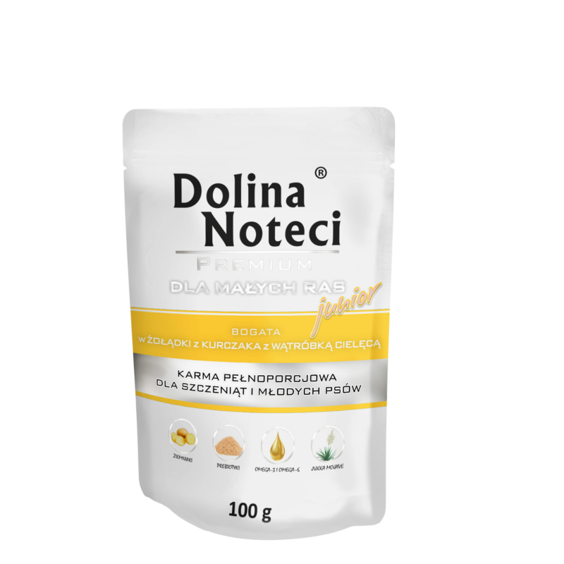 Dolina Noteci Premium Junior Bogata w Żołądki z Kurczaka z Wątróbką Cielęcą 100g