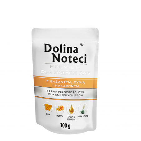 Dolina Noteci Premium Małe Rasy z Bażantem, Dynią i Makaronem Saszetka 100g