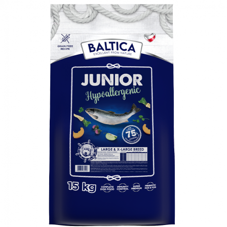 Baltica Junior Salmon Hypoallergenic dla szczeniąt ras dużych i olbrzymich 15 kg