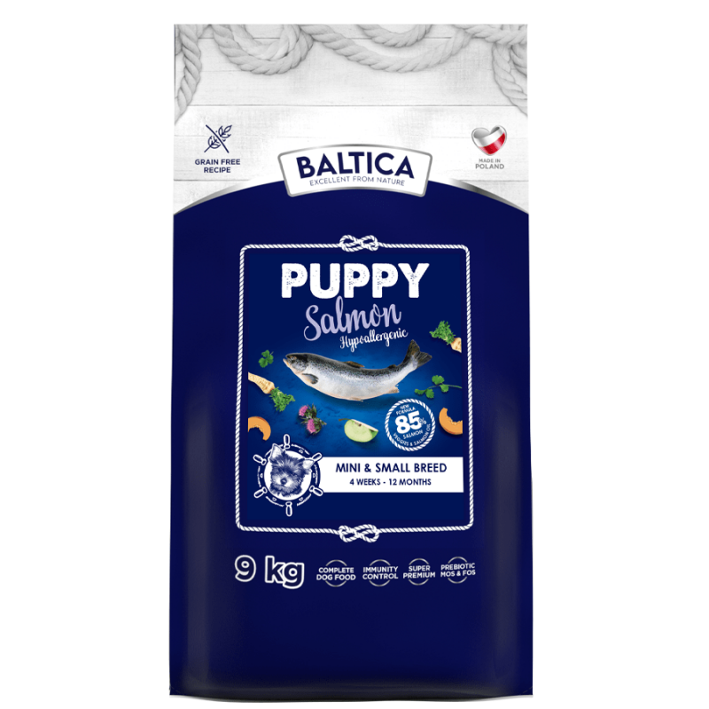 Baltica Puppy Salmon Hypoallergenic dla szczeniąt ras małych 9 kg