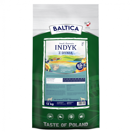 Baltica Indyk z Dynią karma dla psów ras średnich i dużych 12 kg