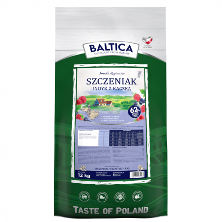 Baltica Indyk z Kaczką karma dla szczeniąt wszystkich ras 12 kg