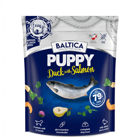 Baltica Puppy Duck With Salmon karma dla psów średnich ras 1 kg