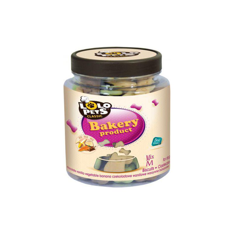 Lolo Pets Classic ciastka dla psa kości mix 210g - M