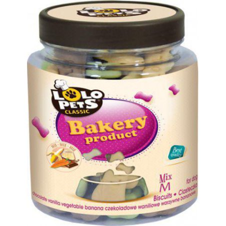 Lolo Pets Classic ciastka dla psa kości mix 210g - M