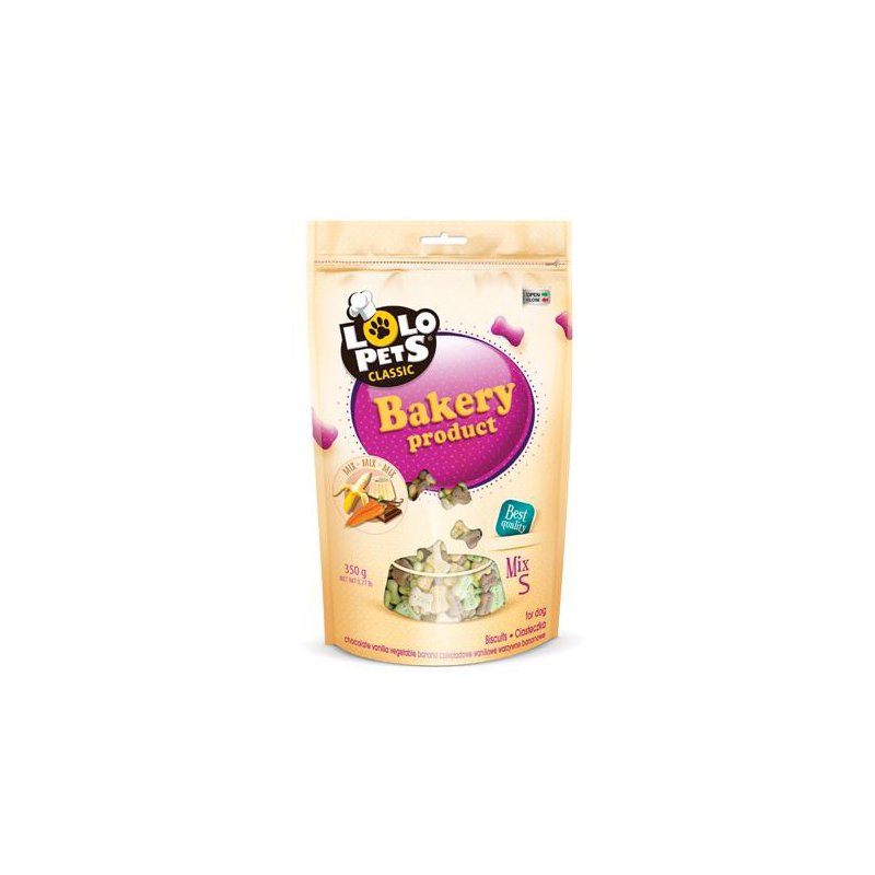 Lolo pets classic ciastka dla psa kości mix 350g - S
