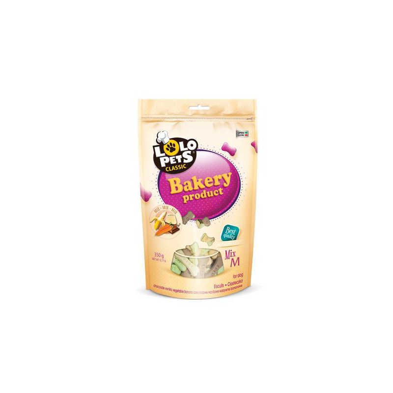 Lolo Pets Classic ciastka dla psa kości mix 350g - M