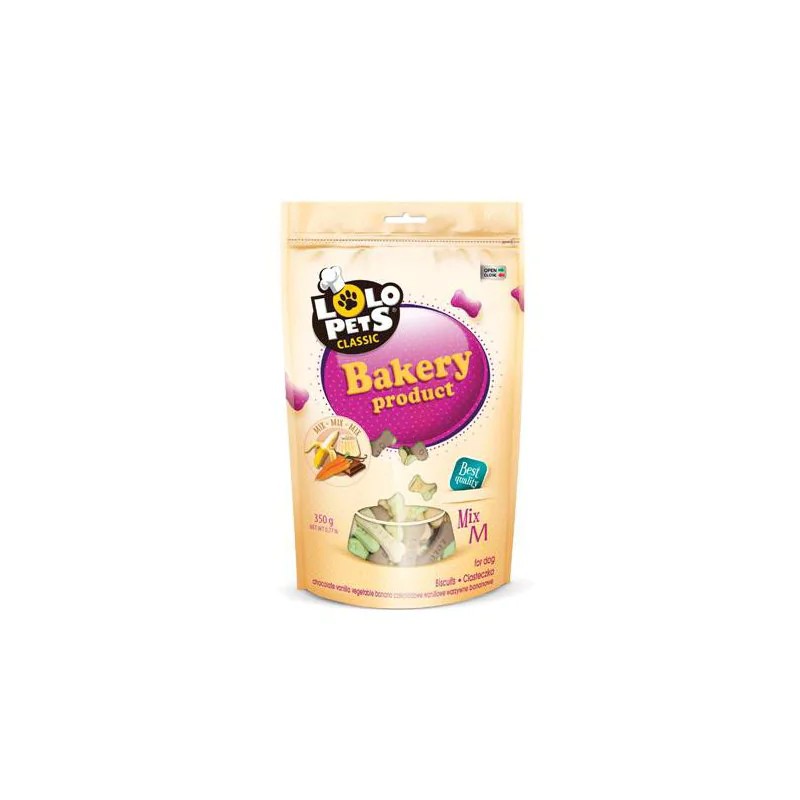 Lolo Pets Classic ciastka dla psa kości mix 350g - M