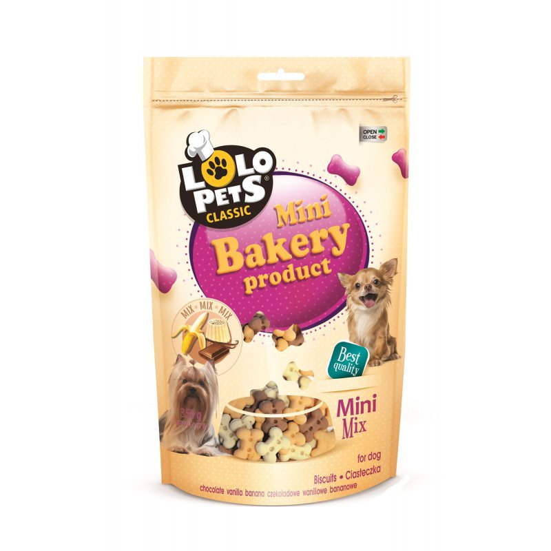 Lolo pets classic ciastka dla psa kości mix 350g - MINI