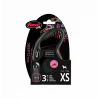 Flexi New Classic XS taśma 3m - smycz automatyczna, rozmiar XS - Czarny-3498