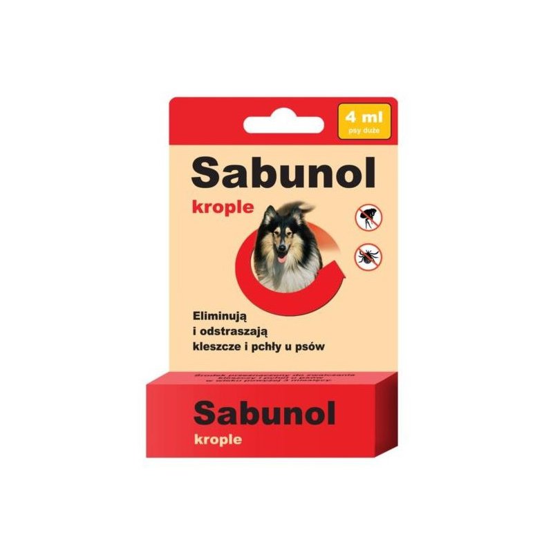 Sabunol 4 ml krople na pchły i kleszcze dla psów 20-40 kg
