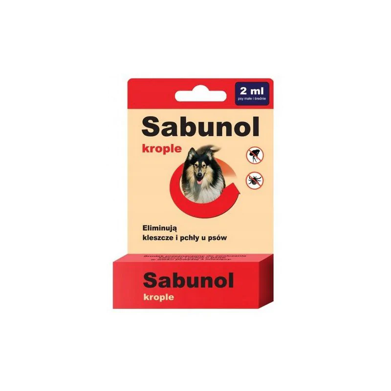 Sabunol 2 ml krople na pchły i kleszcze dla psów 10-20 kg