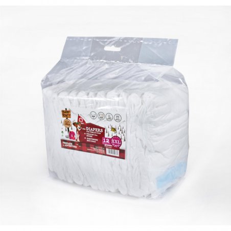Pieluchy dla suczki rozmiar XXL obwód pasa 40-58 cm - 12 szt.-3991