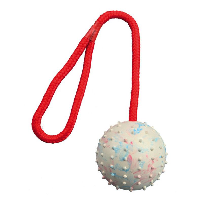 TRIXIE piłka z gumy naturalnej na sznurku, śr. 6cm/30cm.