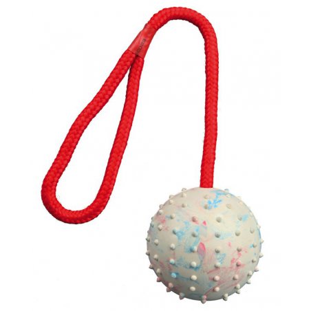 TRIXIE piłka z gumy naturalnej na sznurku, śr. 6cm/30cm.