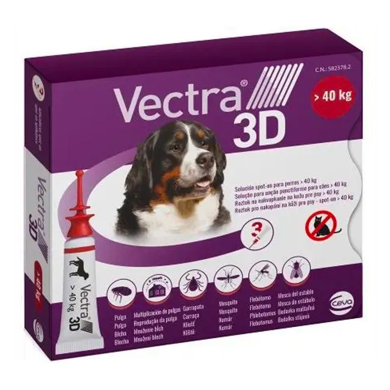 Ceva Vectra 3D powyżej 40 KG krople na pchły i kleszcze 3 x 1,6 ml