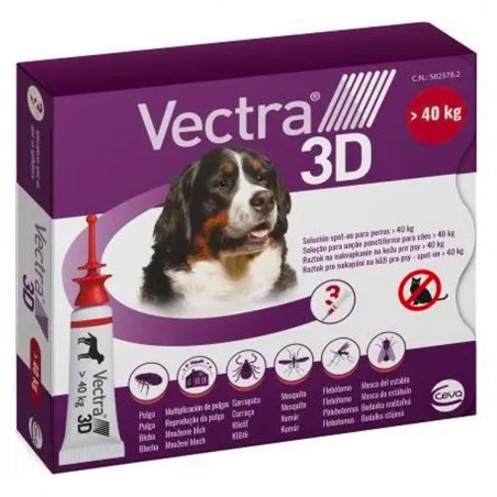 Ceva Vectra 3D powyżej 40 KG krople na pchły i kleszcze 3 x 1,6 ml