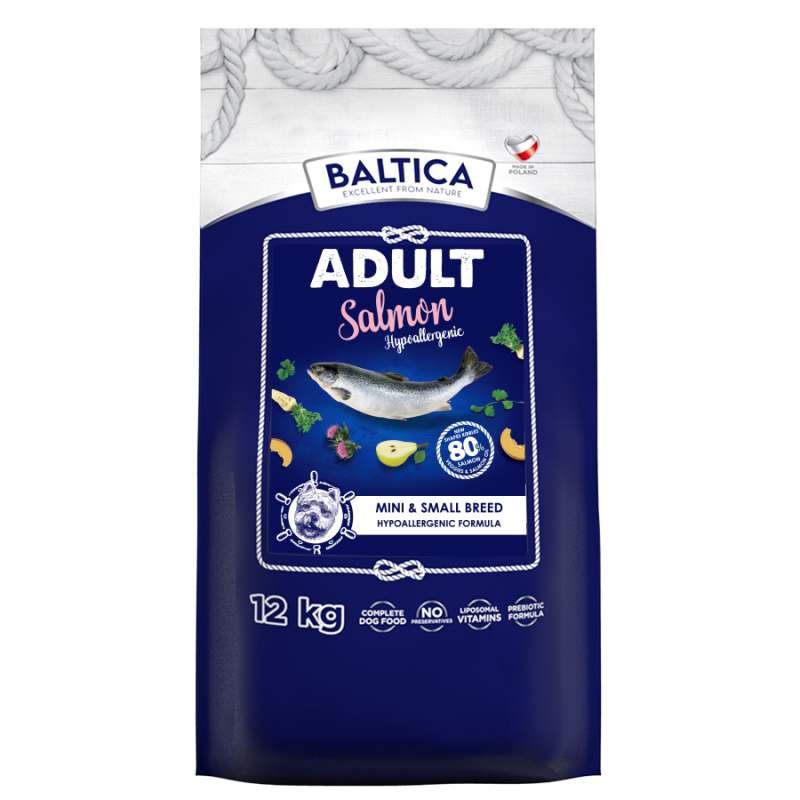 Baltica Adult Salmon Hypoallergenic 12 kg dla psów małych ras XS