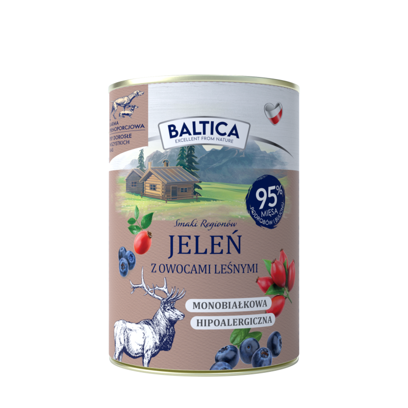 Baltica karma mokra jeleń z owocami leśnymi 400G