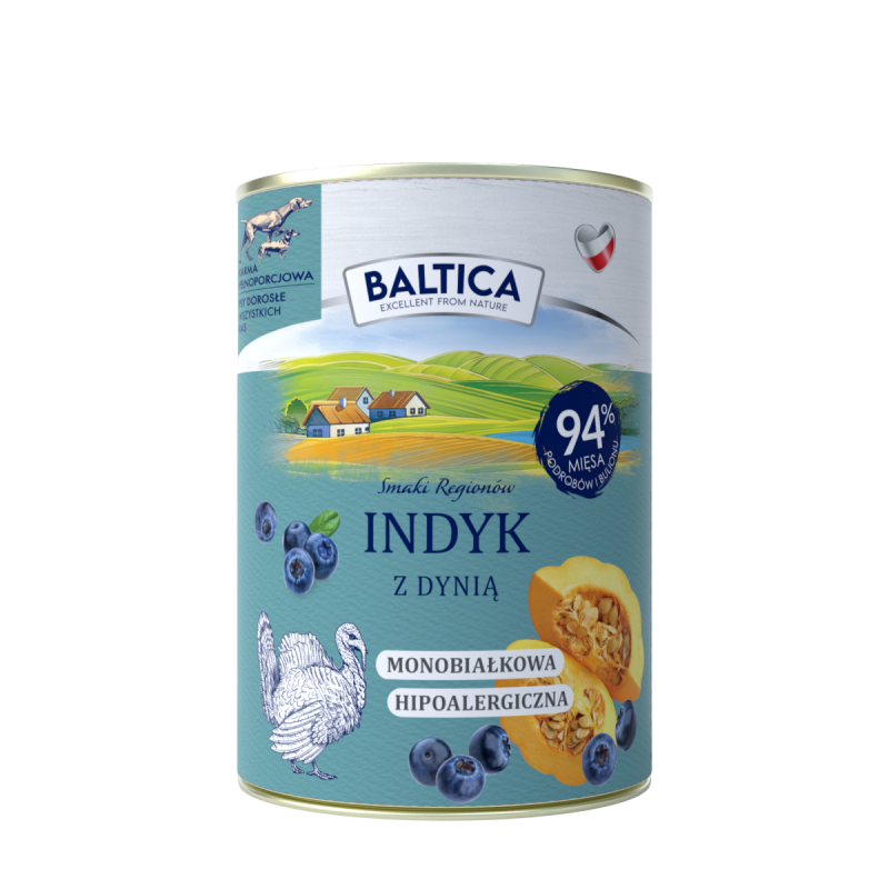 BalticaPets karma mokra Indyk z dynią 400g