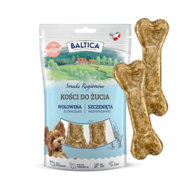 Baltica Kości dla szczeniąt wołowina ze żwaczami 2szt