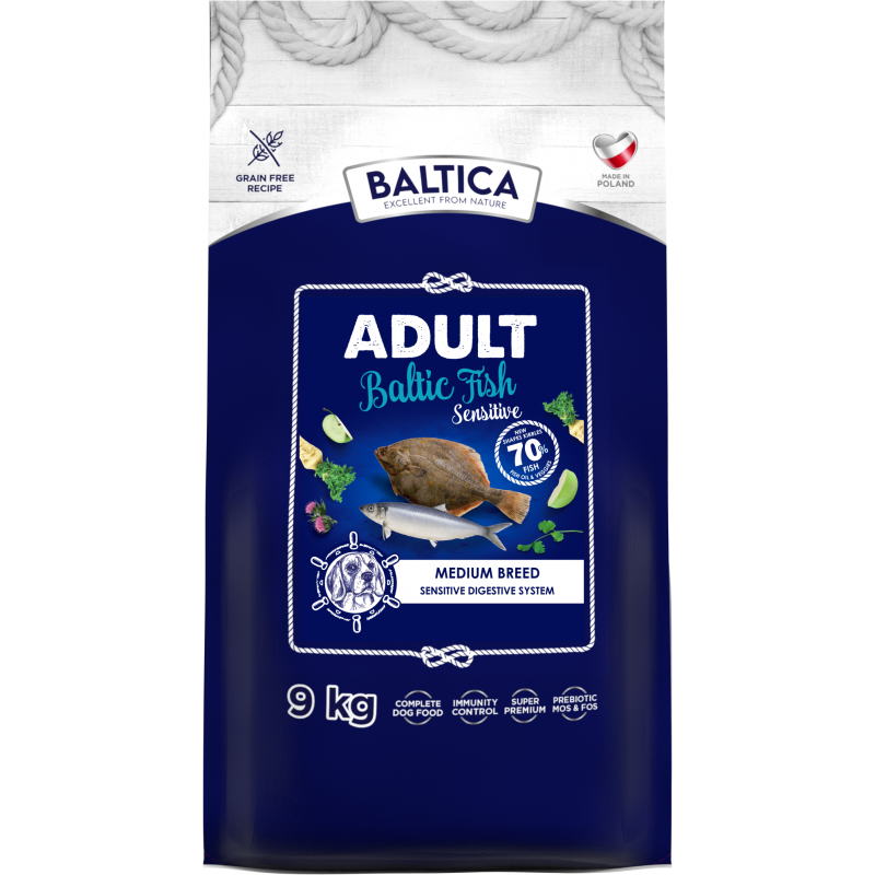 BalticPets Adult Sensitive Baltic Fish Medium Breed M 9 KG