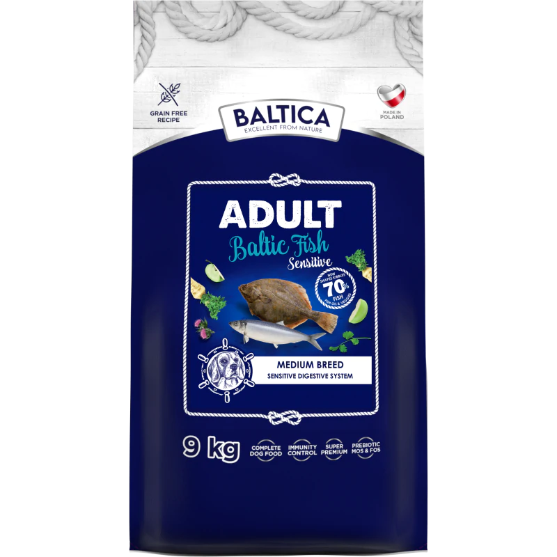 BalticPets Adult Sensitive Baltic Fish Medium Breed M 9 KG