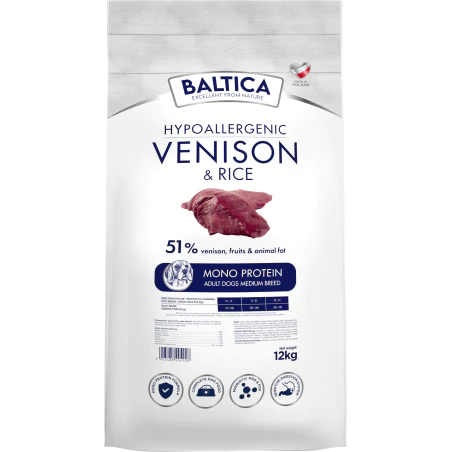 BALTICA HYPOALLERGENIC VENISION & RICE M 12 KG KARMA SUCHA DLA PSÓW ŚREDNICH RAS