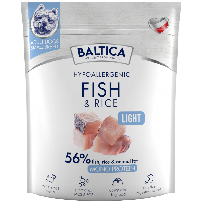 BALTICA HYPOALLERGENIC KARMA NISKOTŁUSZCZOWA FISH & RICE XS/S 1 KG