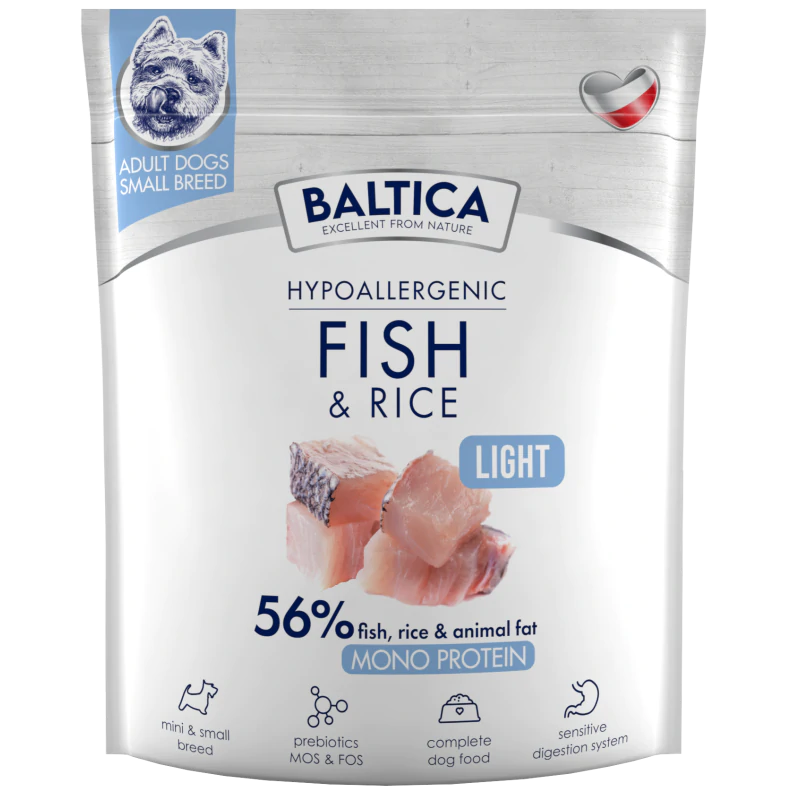 BALTICA HYPOALLERGENIC KARMA NISKOTŁUSZCZOWA FISH & RICE XS/S 1 KG