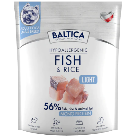BALTICA HYPOALLERGENIC KARMA NISKOTŁUSZCZOWA FISH & RICE XS/S 1 KG