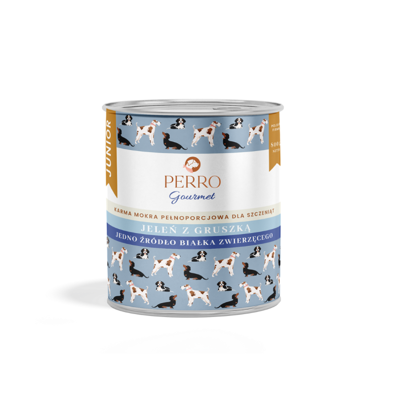 PERRO gourmet jeleń z gruszką dla szczeniąt 800 g