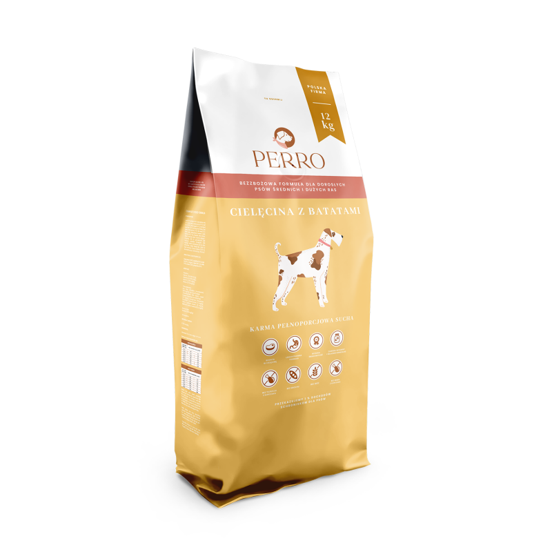 Perro karma sucha dla psa cielęcina z batatami dla średnich i dużych ras 12 kg