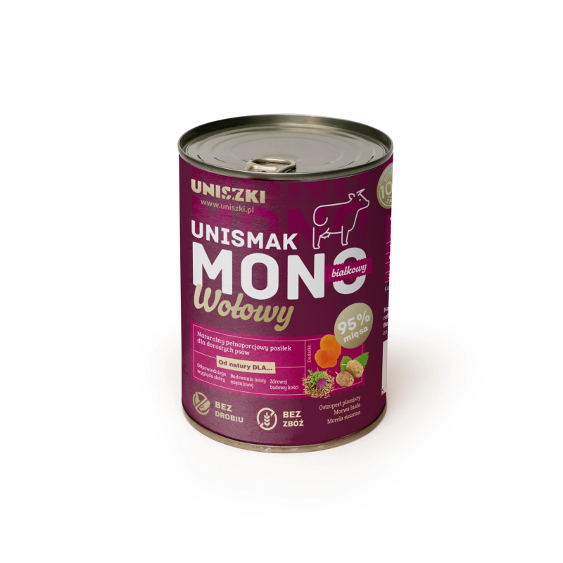 UNISZKI KARMA MOKRA MONOBIAŁKOWA WOŁOWINA 400G