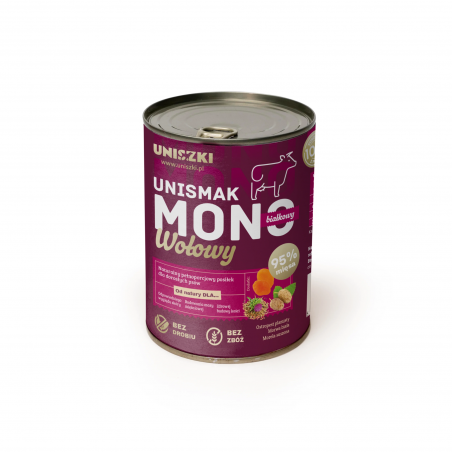 UNISZKI KARMA MOKRA MONOBIAŁKOWA WOŁOWINA 400G