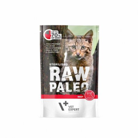 4T RAW PALEO CAT STERILISED BEEF MEAT 100G SASZETKA