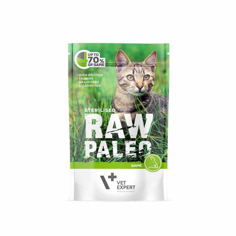 4T RAW PALEO CAT STERILISED GAME MEAT 100G SASZETKA