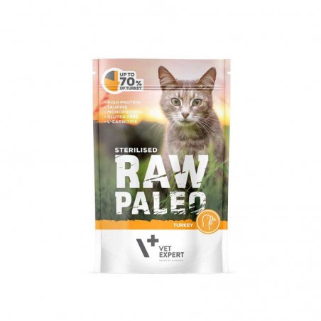 4T RAW PALEO CAT STERILISED TURKEY MET 100G SASZETKA