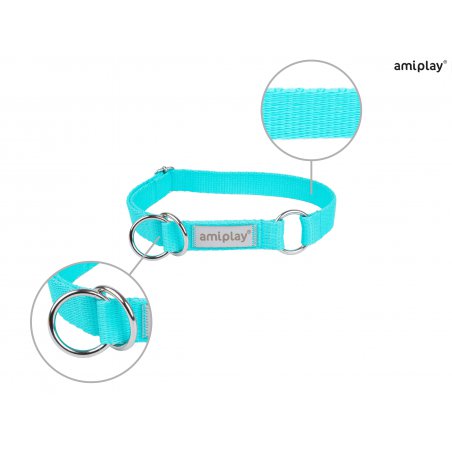 Amiplay Samba Obroża półzaciskowa M 25 – 40 x 2 cm turkusowa dla psa-4831